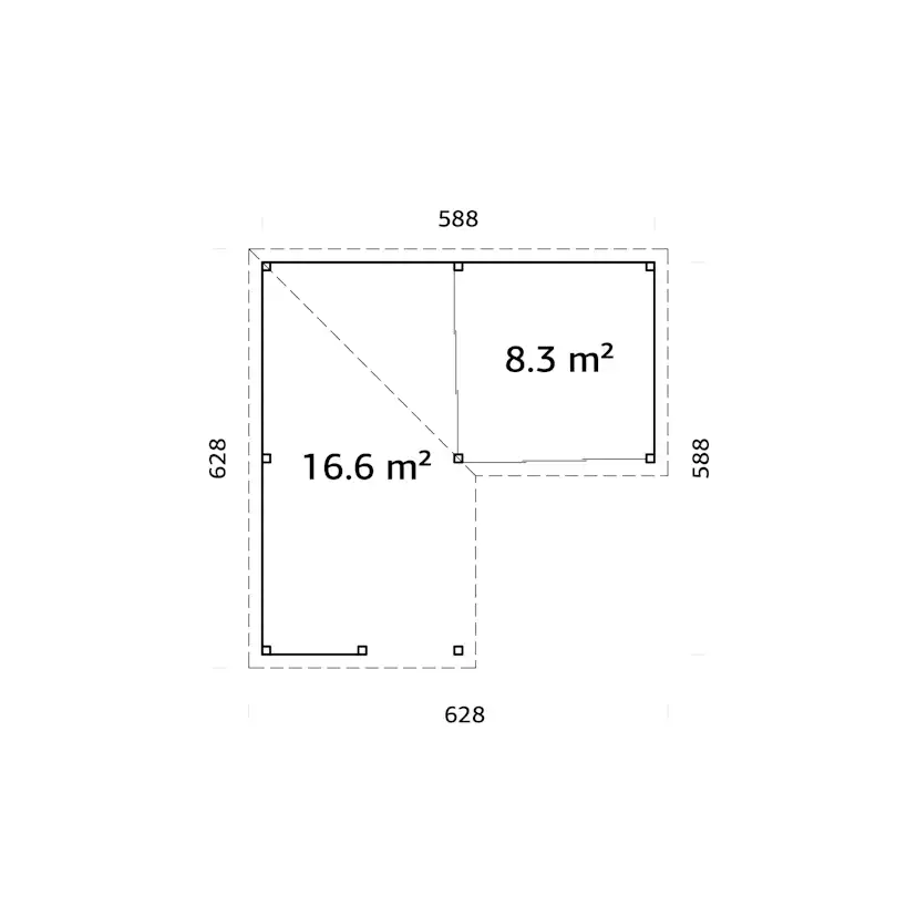 Lenna 24,9 m2 Set 709 Slide Plus WTDIP Impregnerad transparent