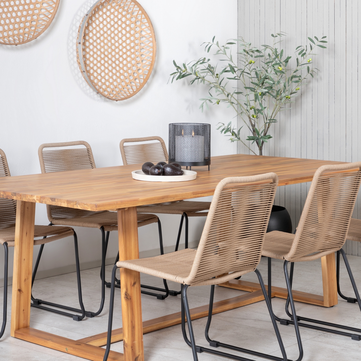 Matgrupp Utomhus Venture Home Plarra med 6 Lumi Trädgårdsstolar