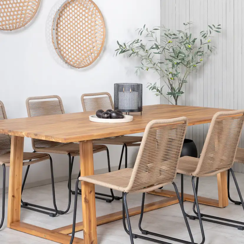 Matgrupp Utomhus Venture Home Plarra med 6 Lumi Trädgårdsstolar