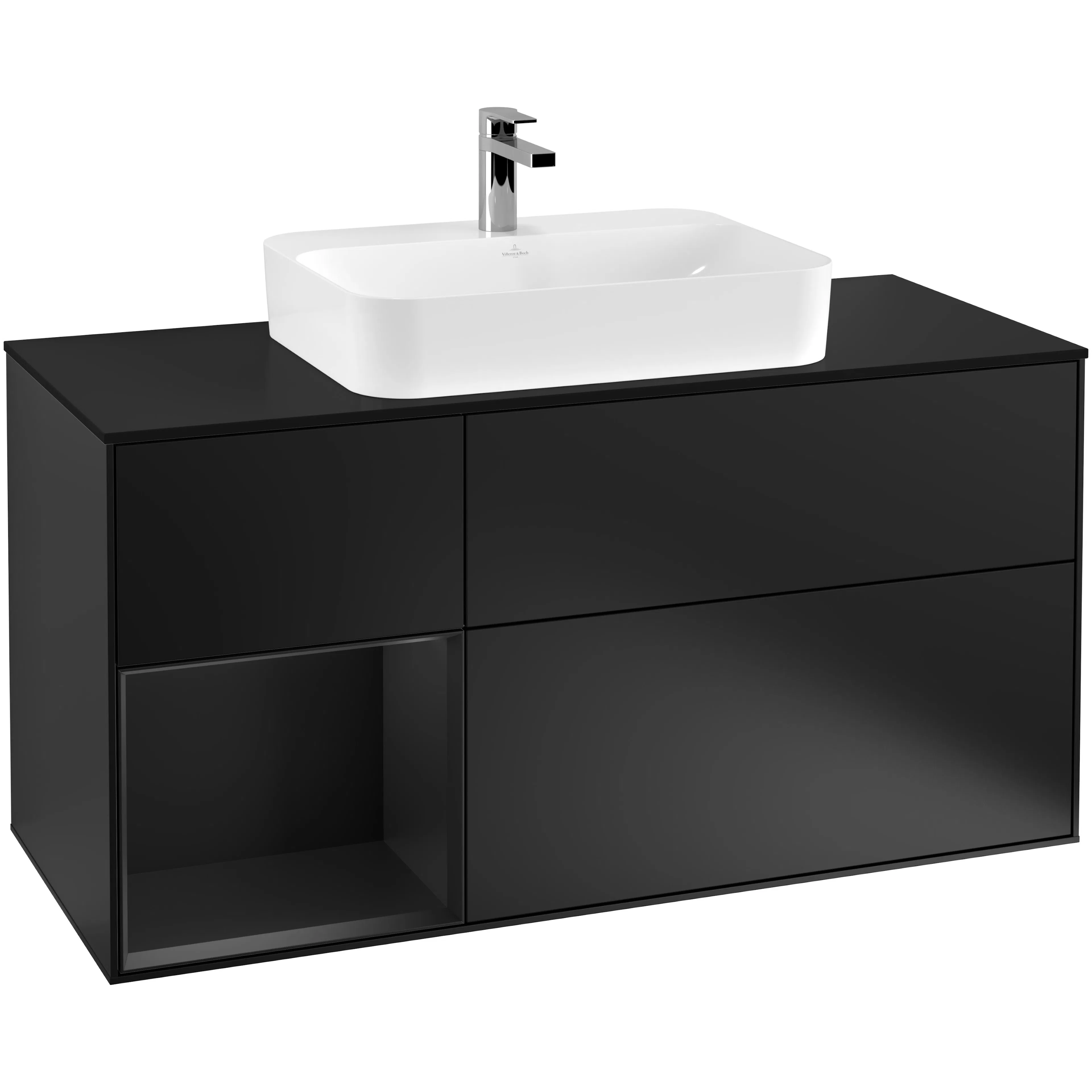 Tvättställsskåp Villeroy & Boch Finion med 3 Lådor Hylla och Bänkskiva för Ytmonterat Tvättställ