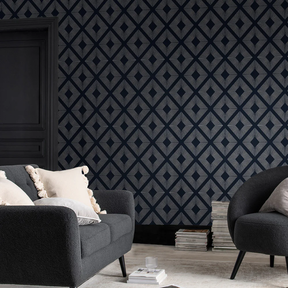 Tapet NEXT Deco Triangle Navy