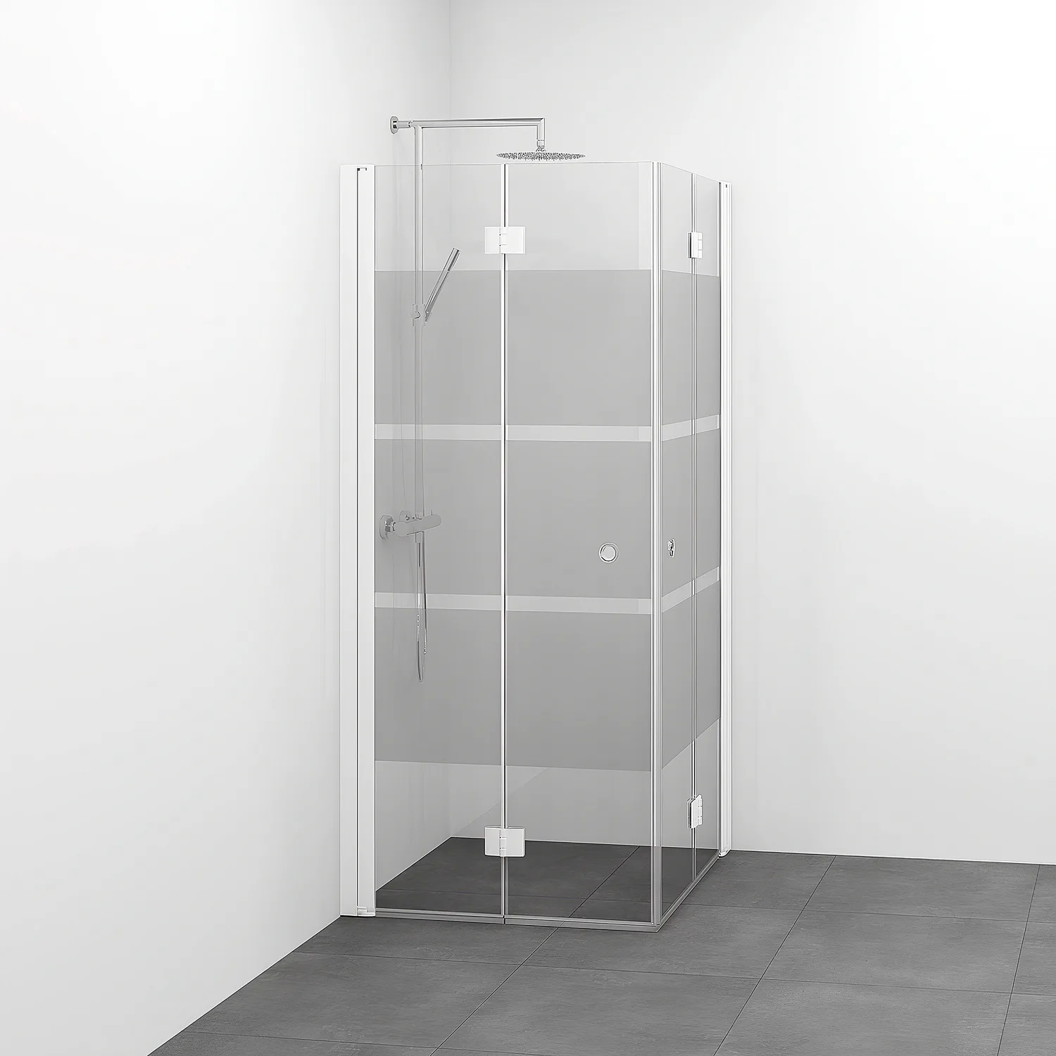 Spirit Vik Rak 70x10 Gr Vit Sc 700x1000x1970 mm, Vit, Screentryckt glas med Hålgrepp