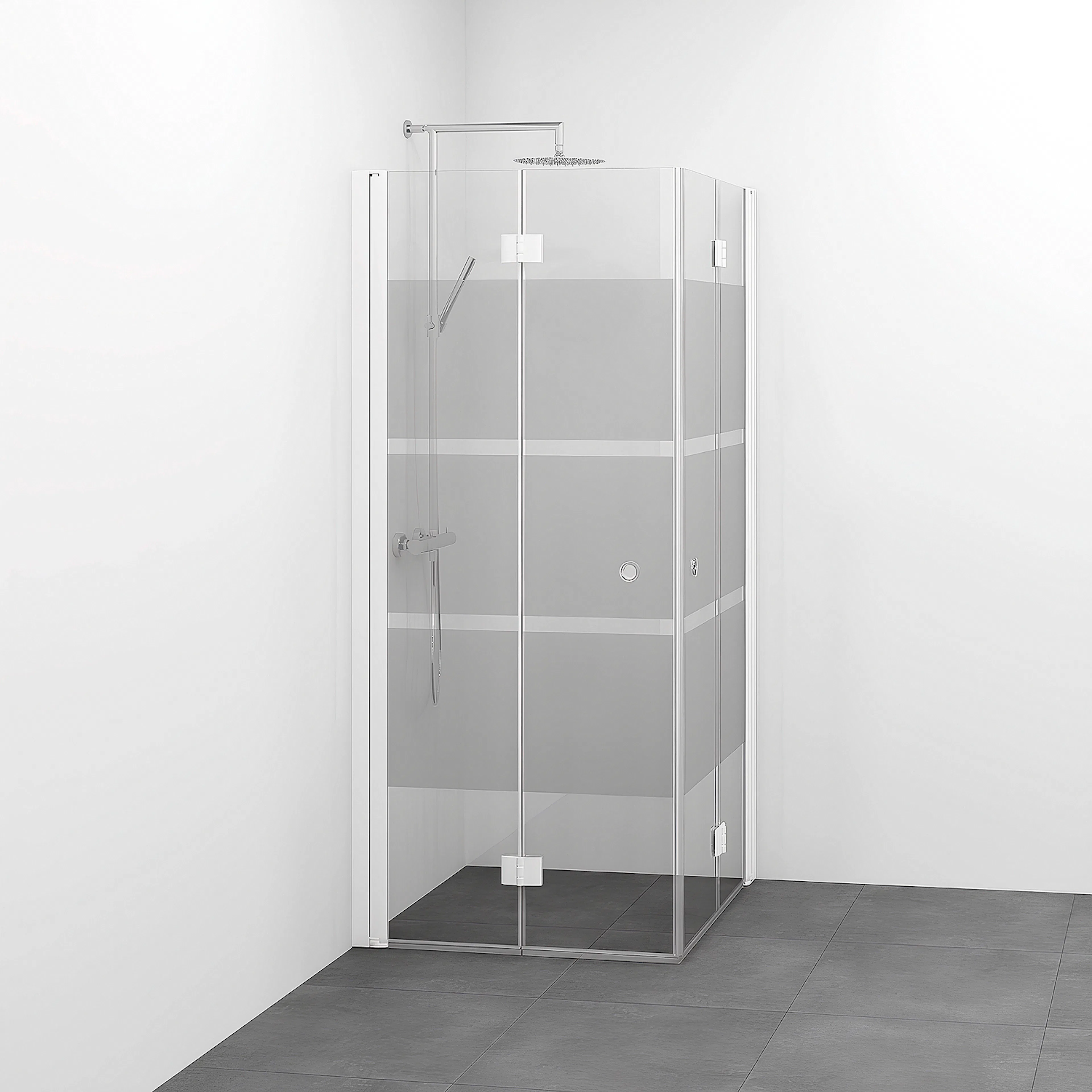 Spirit Vik Rak 70x10 Gr Vit Sc 700x1000x1970 mm, Vit, Screentryckt glas med Hålgrepp