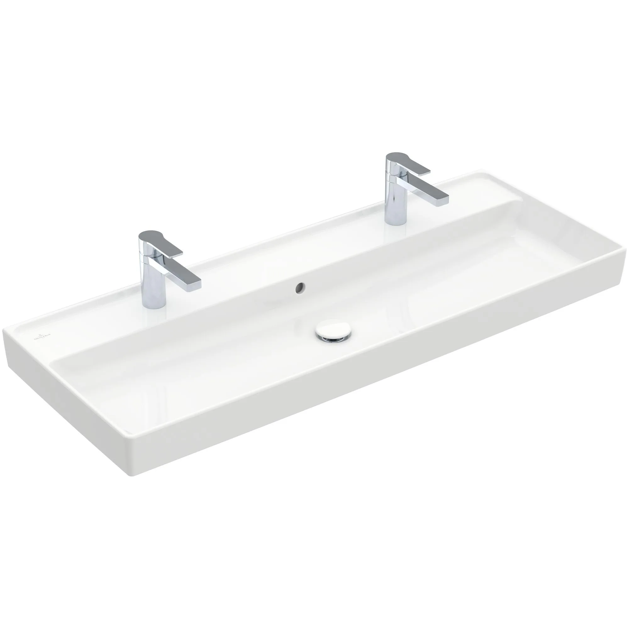 Tvättställ villeroy & Boch Collaro 4A33C401 Vit Alpin, Med Bräddavlopp, 1200 mm, Med 2 Blandarhål, för Två Enhålsblandare