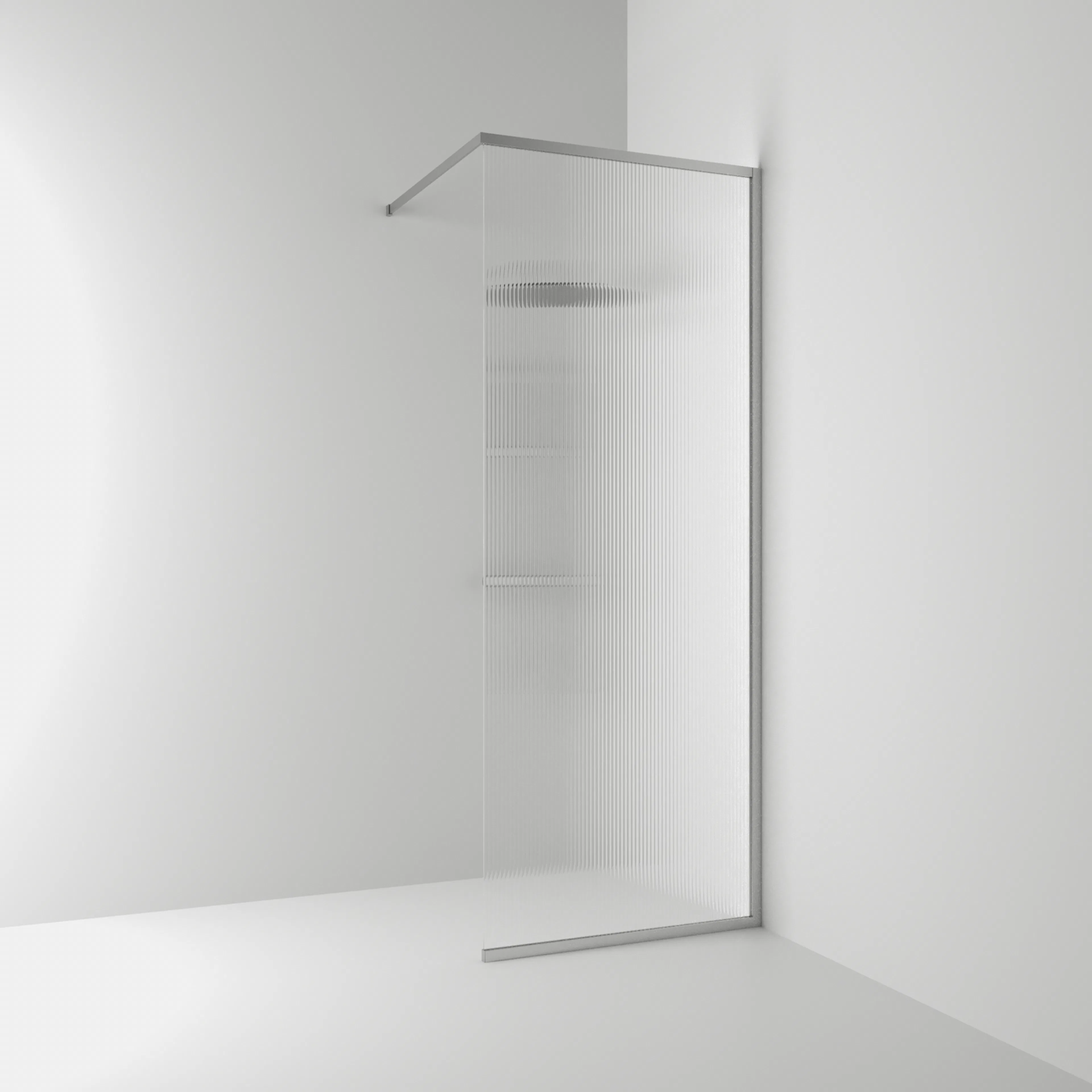 Skärm Langfoss Ma/Li 80x230 B: 800 mm, H: 2300 mm, Profil: Alu matt, Linjeglas, Utan Hylla
