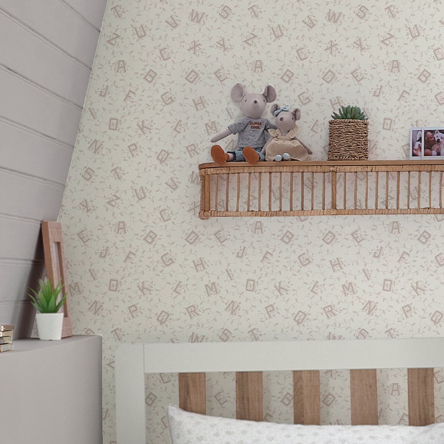 Tapet Laura Ashley Alphabet Dove Grå 119862