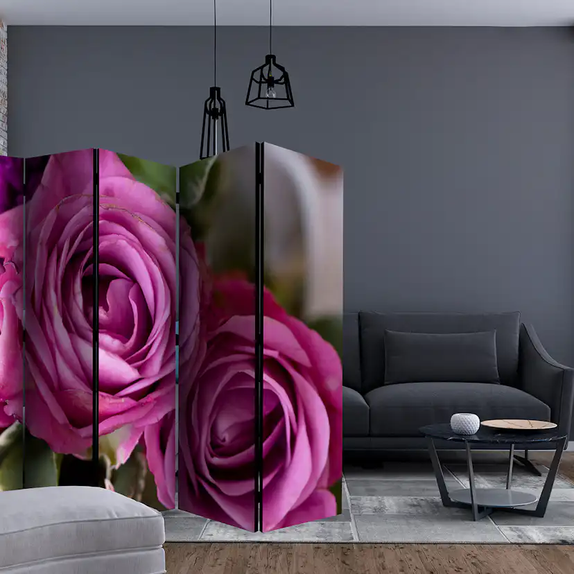 Rumsavdelare Skärmvägg Arkiio Bunch Of Lila Flowers II 225x172 cm