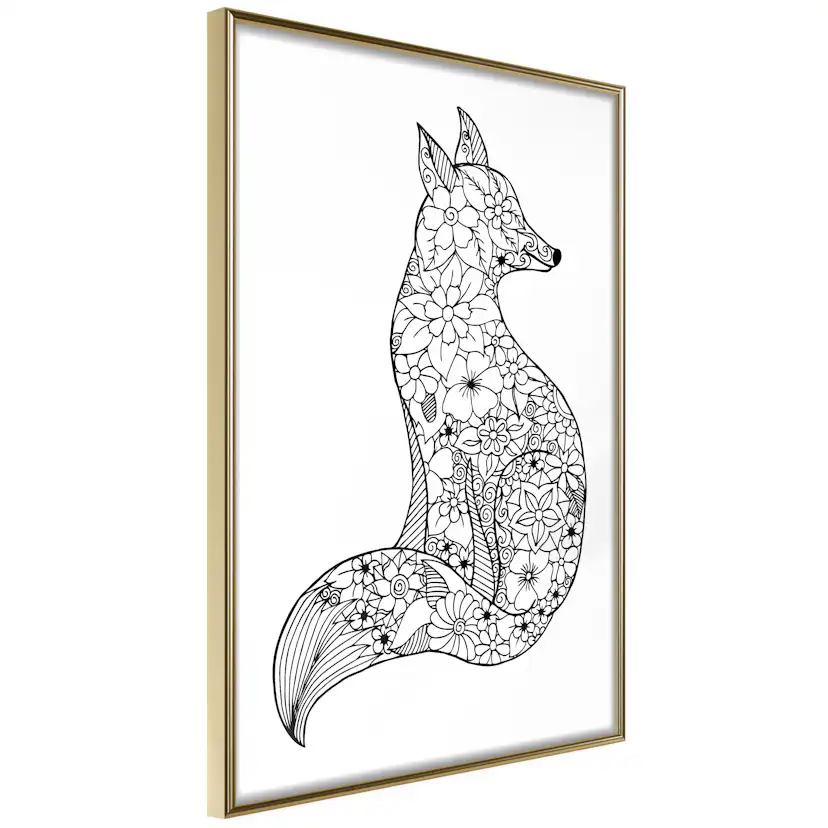 Poster Artgeist Affisch Flower Fox