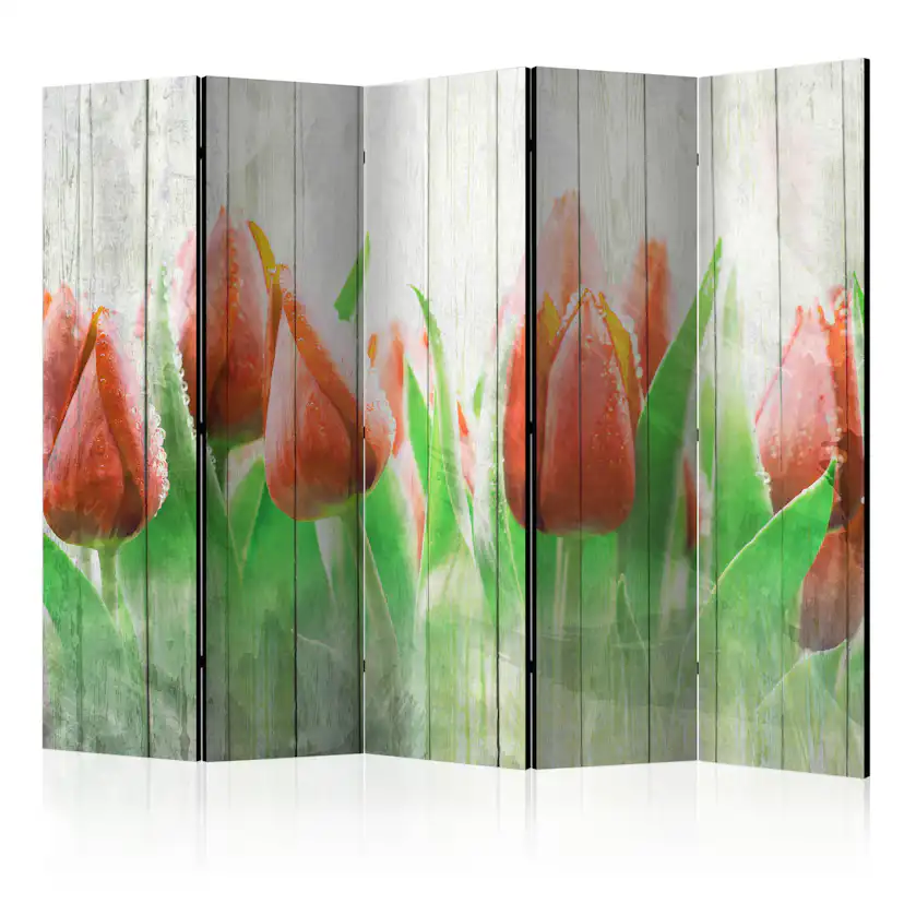 Rumsavdelare Arkiio Red Tulips on Wood II 225x172 cm