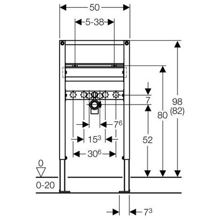 Tvättställsfixtur Geberit Duofix 82-98 cm