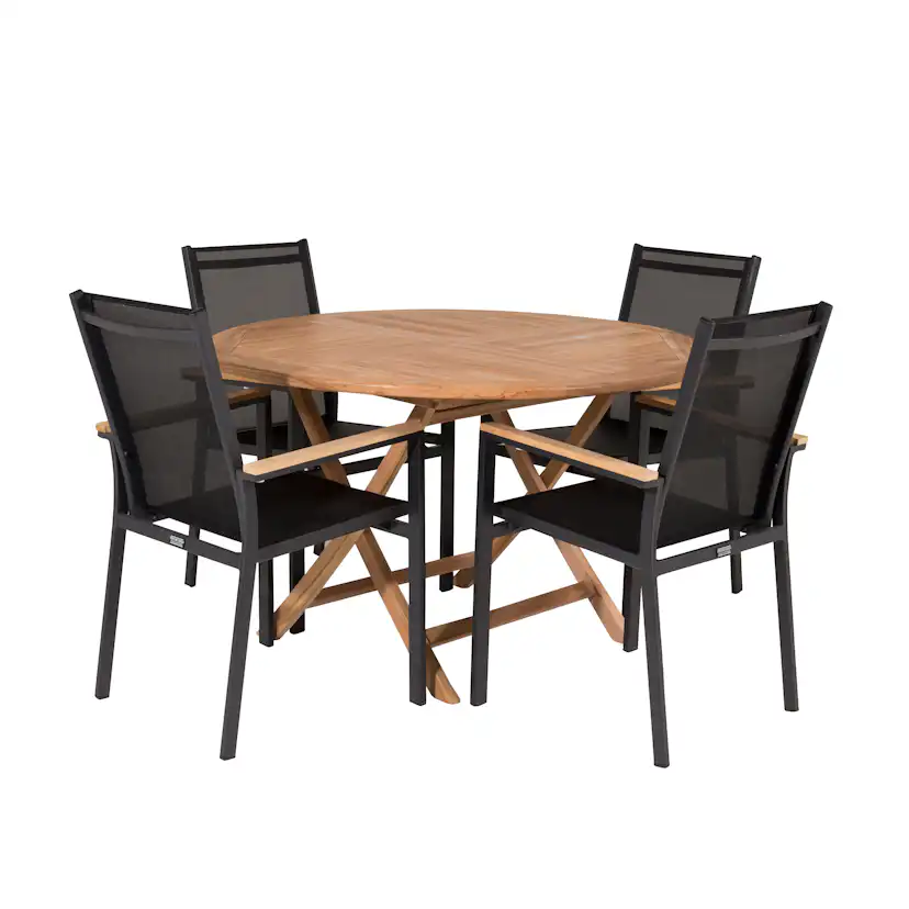 Matgrupp Venture Home Kiara Ø 120 med 4 Thea Matstolar