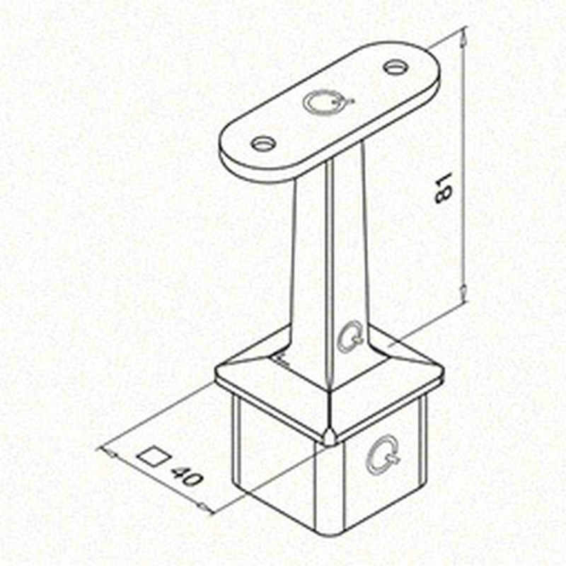 Toppfäste Herrljunga Ledstångsfabrik 4710 Utomhusbruk Plan