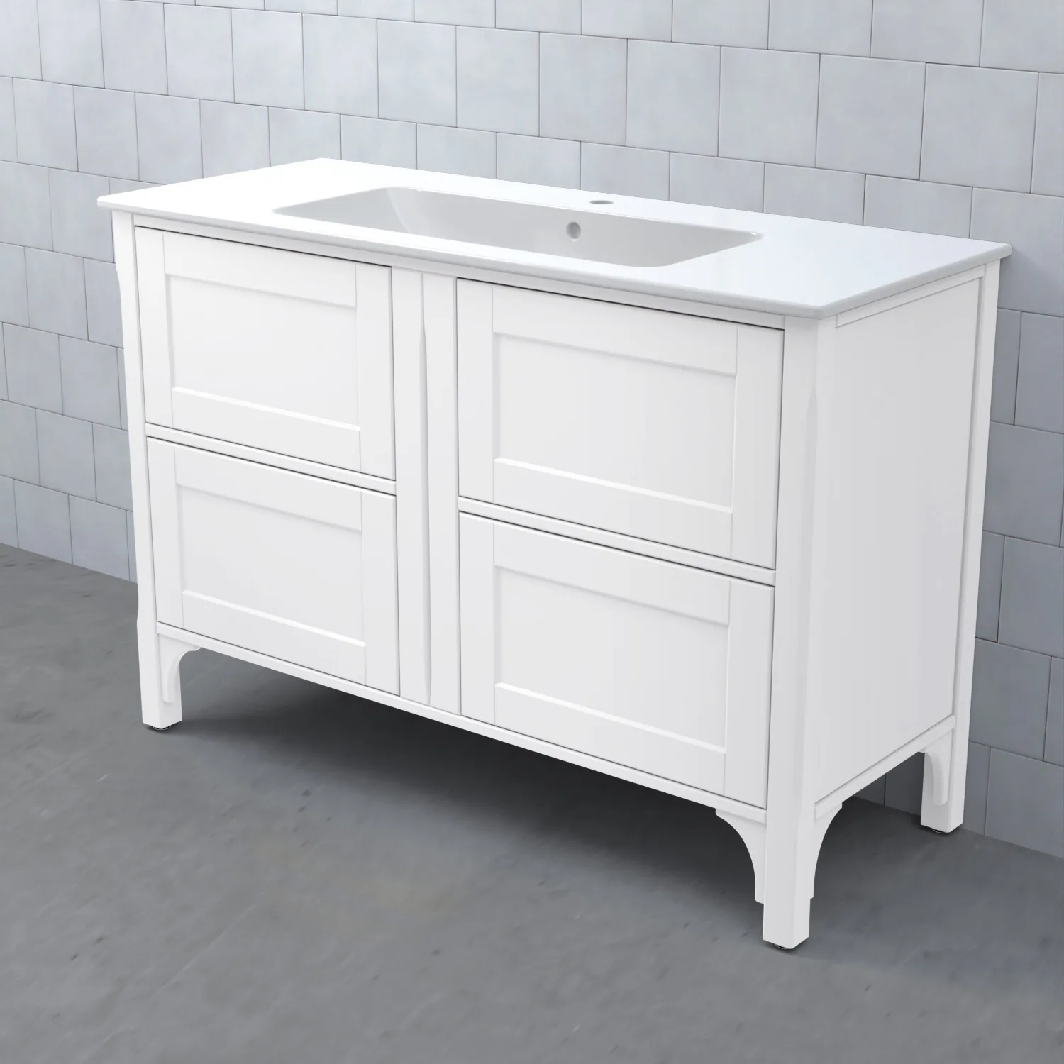 SAGA Kommod 120/49 Dälja Vit BxHXD: 1200x830x470 mm, Dälja Vit