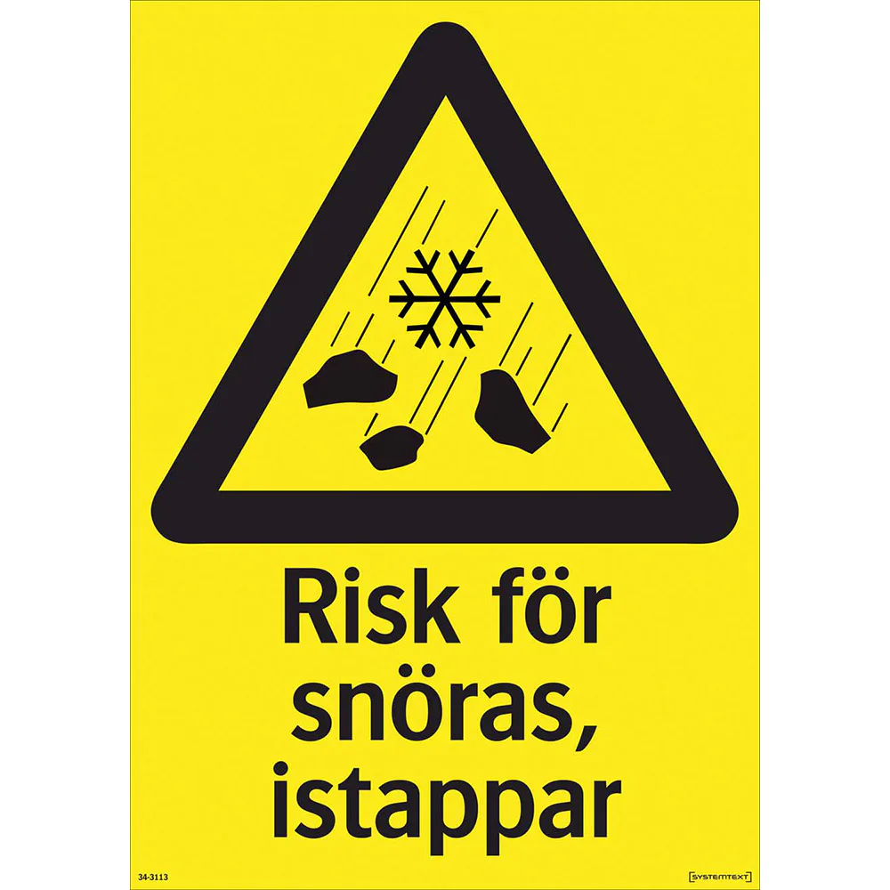 SKYLT RISK FÖR SNÖRAS 297X420 PL 297x420 mm