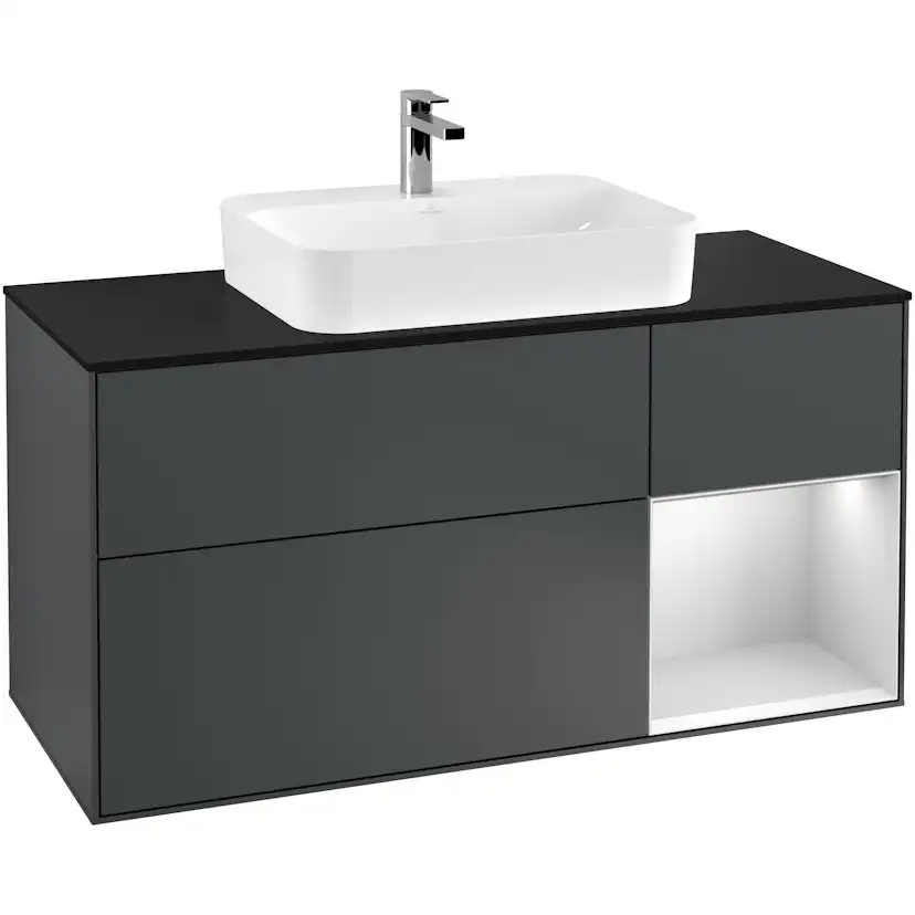 Tvättställsskåp Villeroy & Boch Finion med 3 Lådor Hylla och Bänkskiva för Ytmonterat Tvättställ