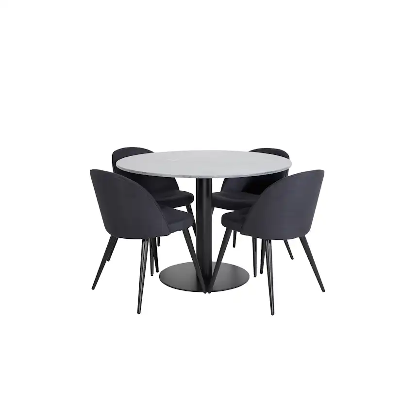 Matgrupp Venture Home Estelle med 4 Valentina Stolar PolyEstelletyg