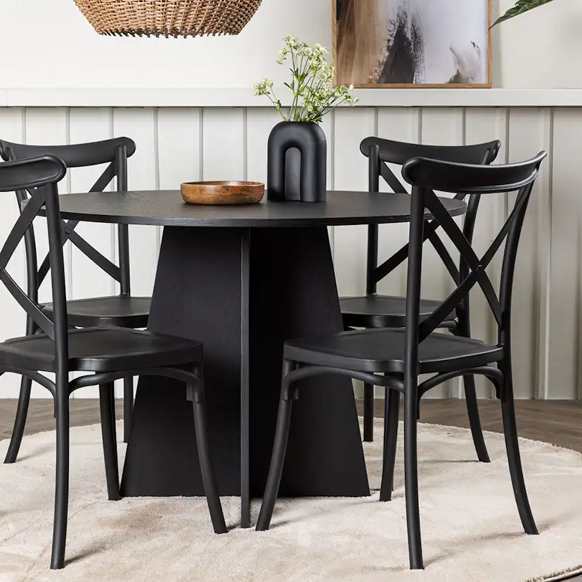 Matgrupp Venture Home Bootcut Ø110 cm med 4 Crosett Stolar