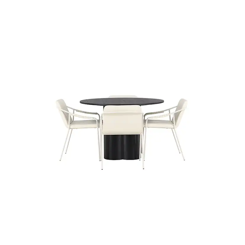 Matgrupp Venture Home Olivia Ø110 cm med 4 st Tvist stolar