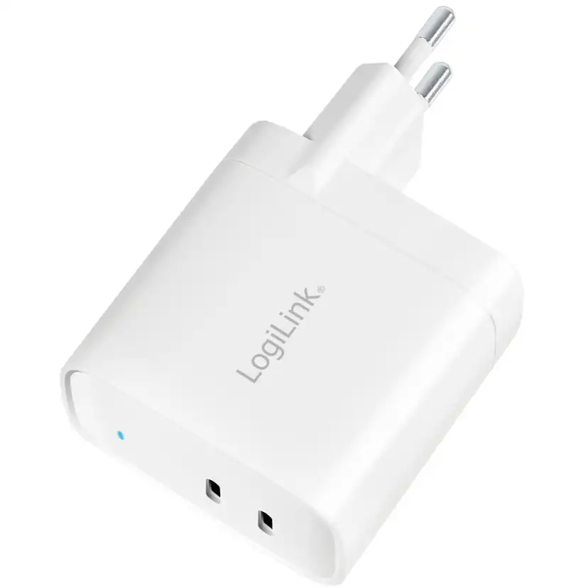 USB-laddare LogiLink 2 x USB-C PD 65W GaN