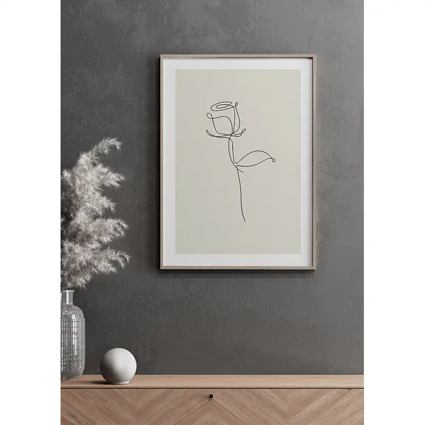 Poster Gallerix Line Art Rose