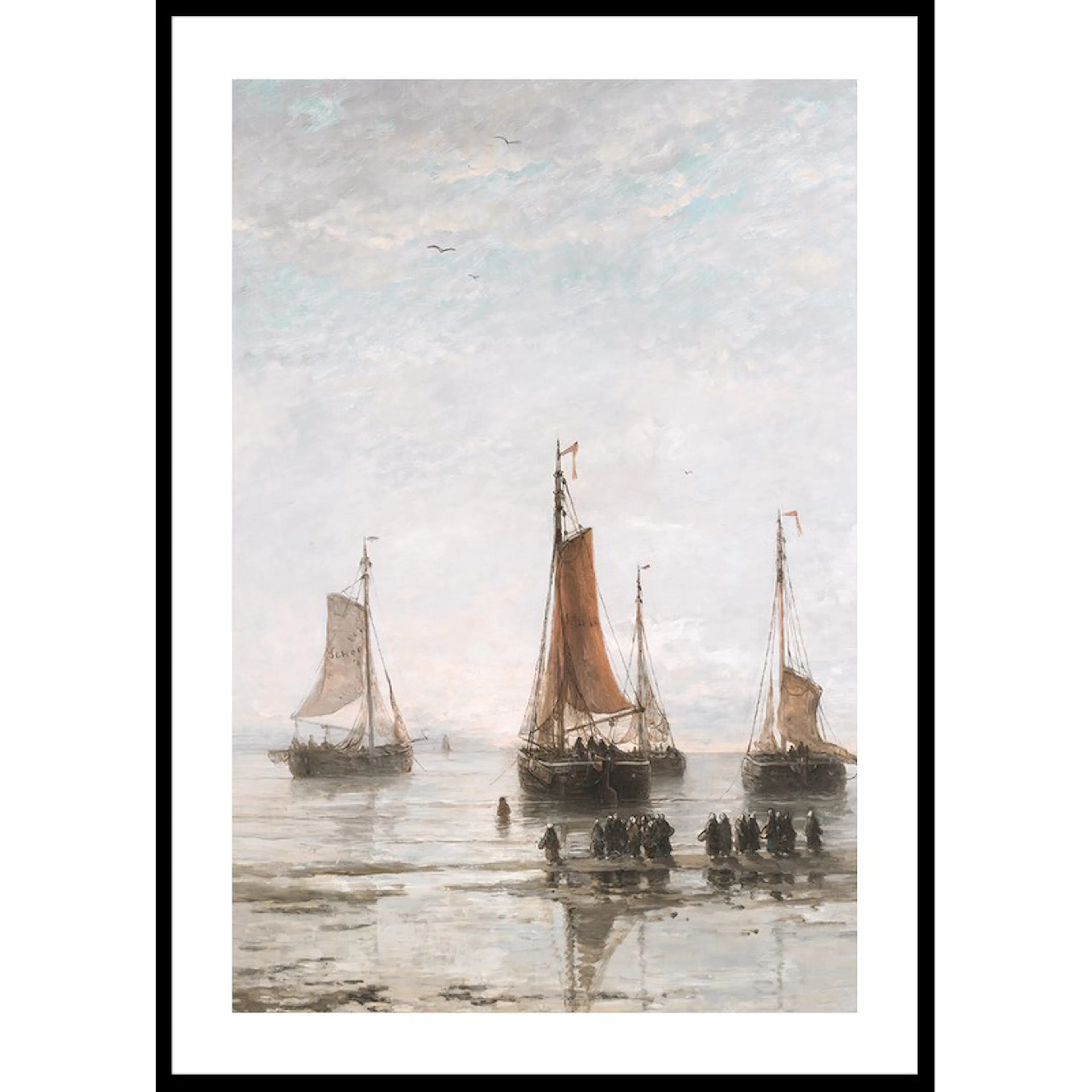 Poster Gallerix Scheveningse Bommen Voor Anker By Hendrik Willem Mesdag