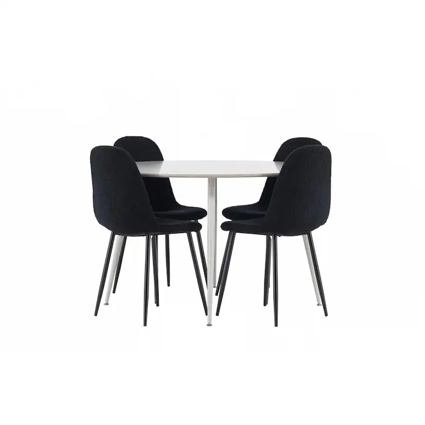 Matgrupp Venture Home Plaza Ø120 med 4 st Polar Stolar Teddy