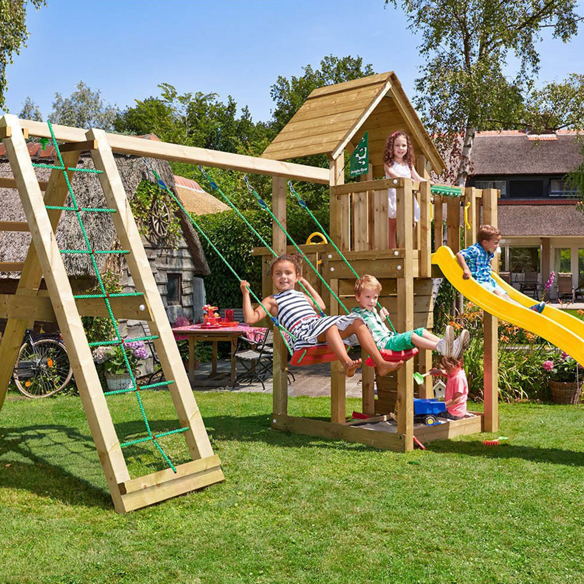 Lektorn Jungle Gym Cubby Komplett Inkl Climb Modul X'tra och Rutschkana