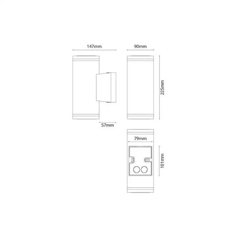 Vägglampa SG ARMATUREN Metro Deco Gr 2X4,5W LED
