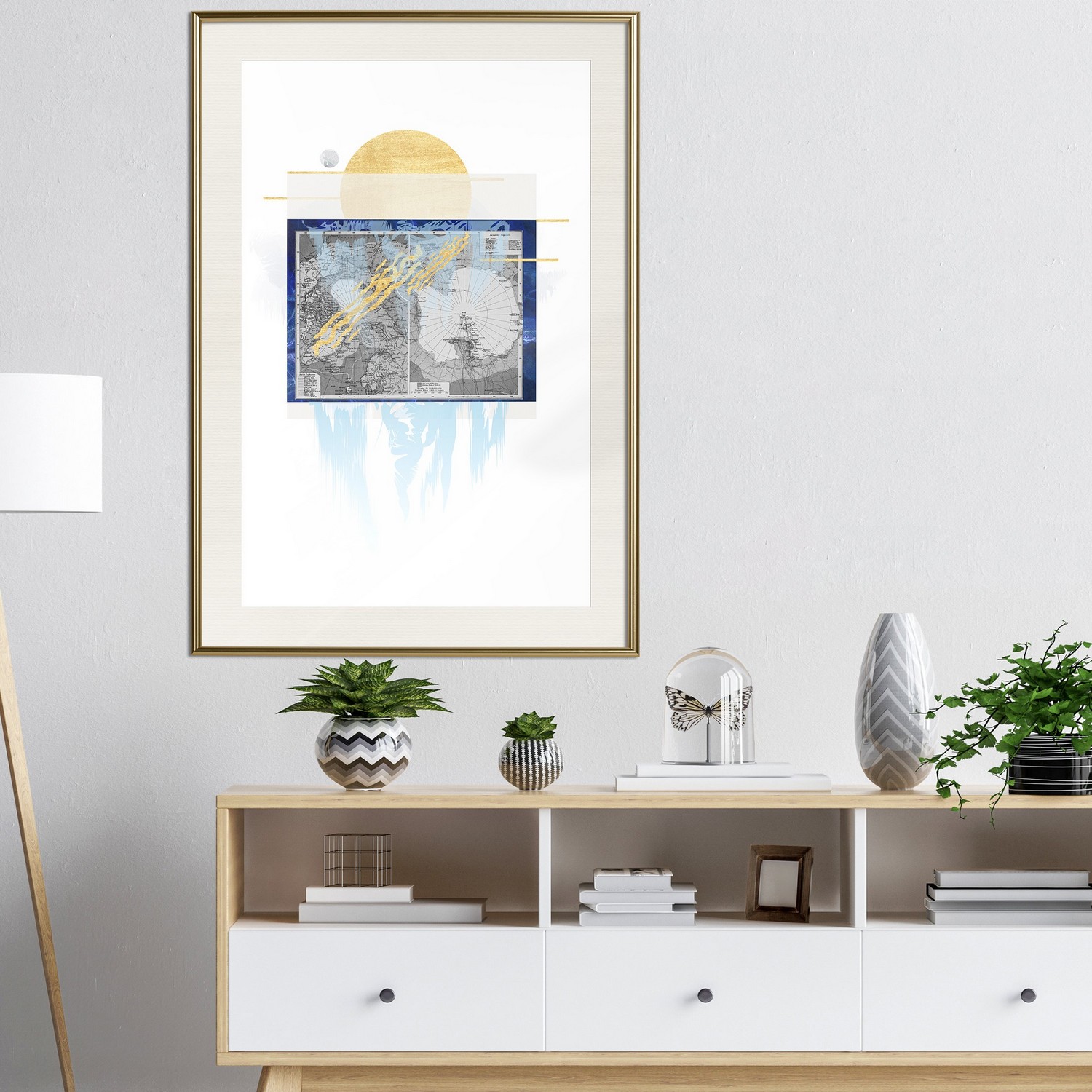 Affisch - Antarctica [Poster] 40x60 Guld ram med passepartout, 40x60 cm