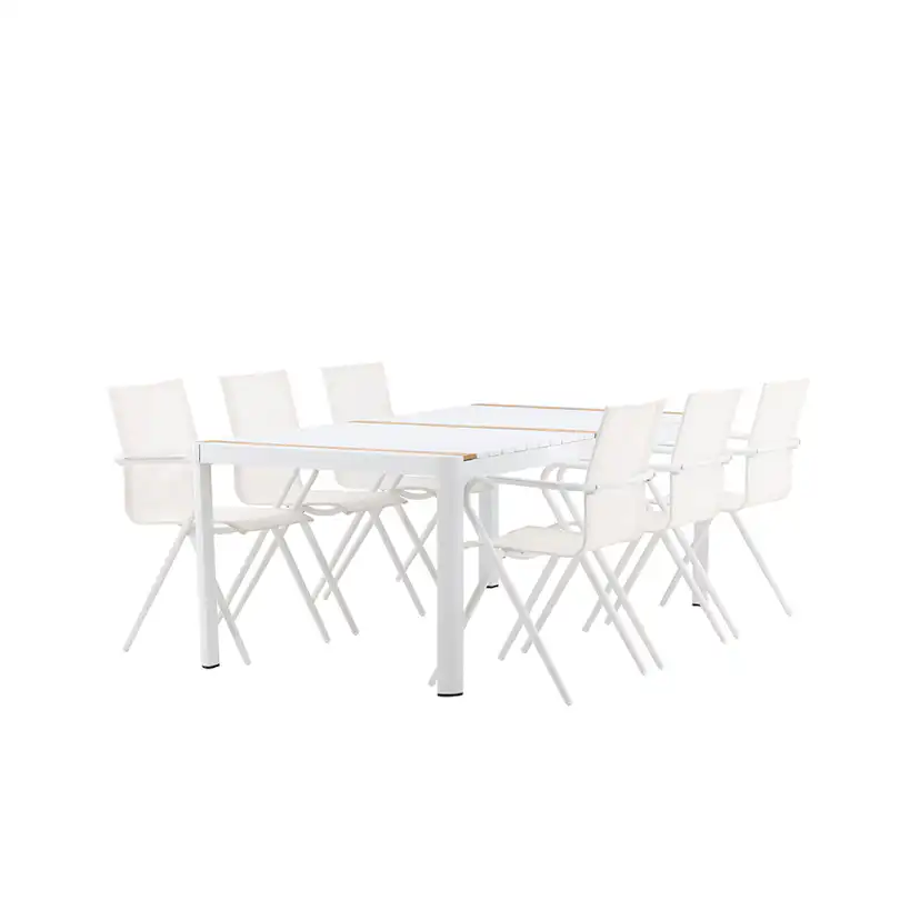 Matgrupp Utomhus Venture Home Togo 200x100 cm med 6 Alina Trädgårdsstolar