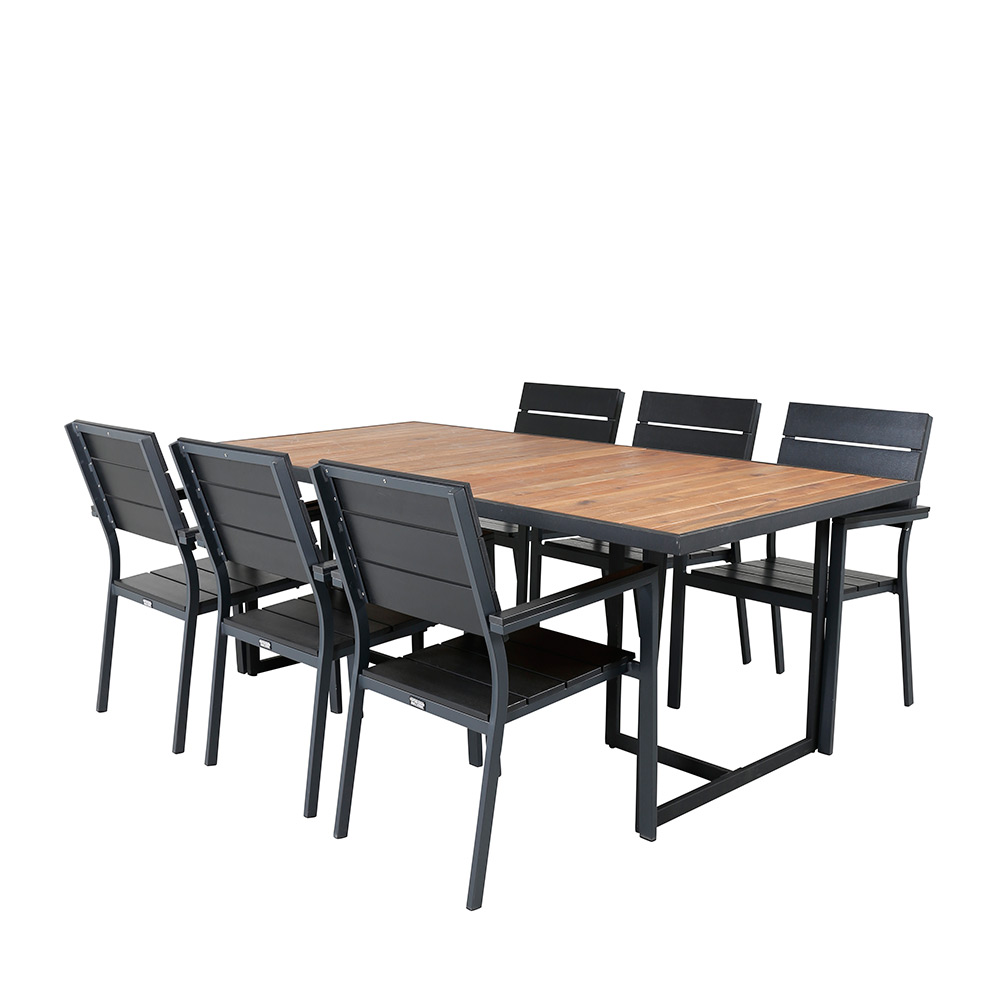 Matgrupp Venture Home King med 6 Lede Stapelbara Matstolar