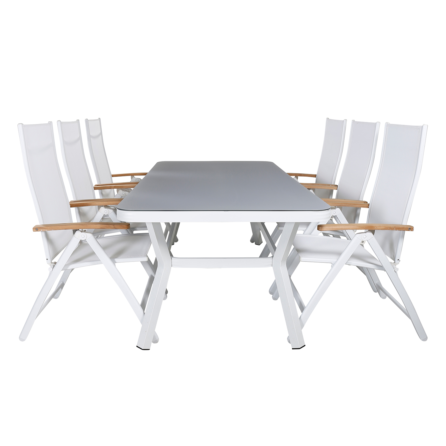 Matgrupp Venture Home Virya 160x90 cm med 6 Panama Positionsfåtöljer