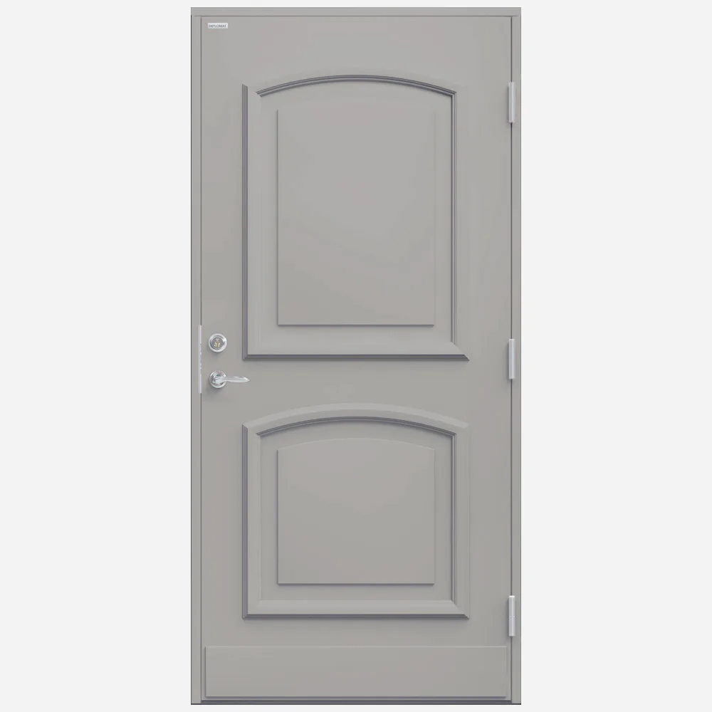 Ytterdörr Anita 9x21 NCS S-3502-Y, Grå Vänster BxH: 90x210 cm, Ljusgrå, Vänsterhängd