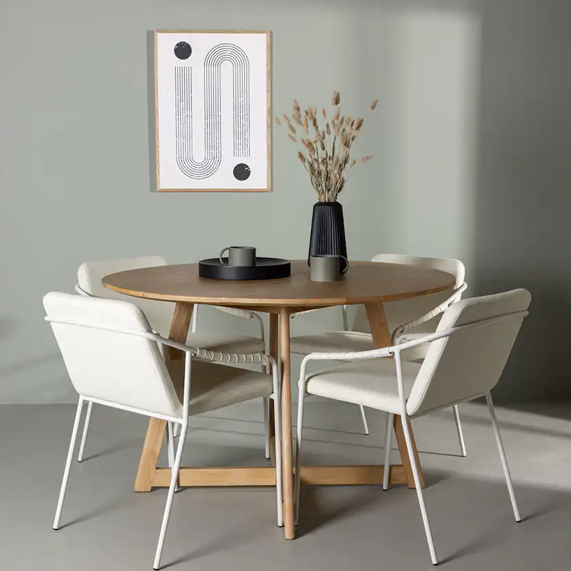 Matgrupp Venture Home Yakidon Ø120 cm med 4 st Tvist stolar