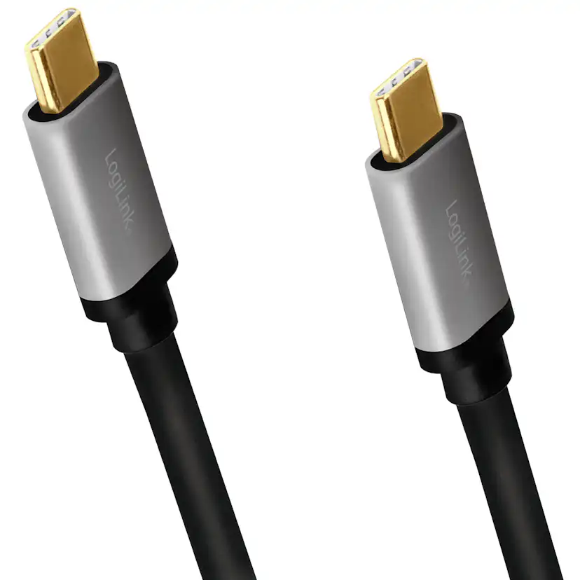 USB-C-kabel LogiLink USB 3.2 Gen2 PD 3.0 100W 10Gbps 4K/60Hz Alu 1 m