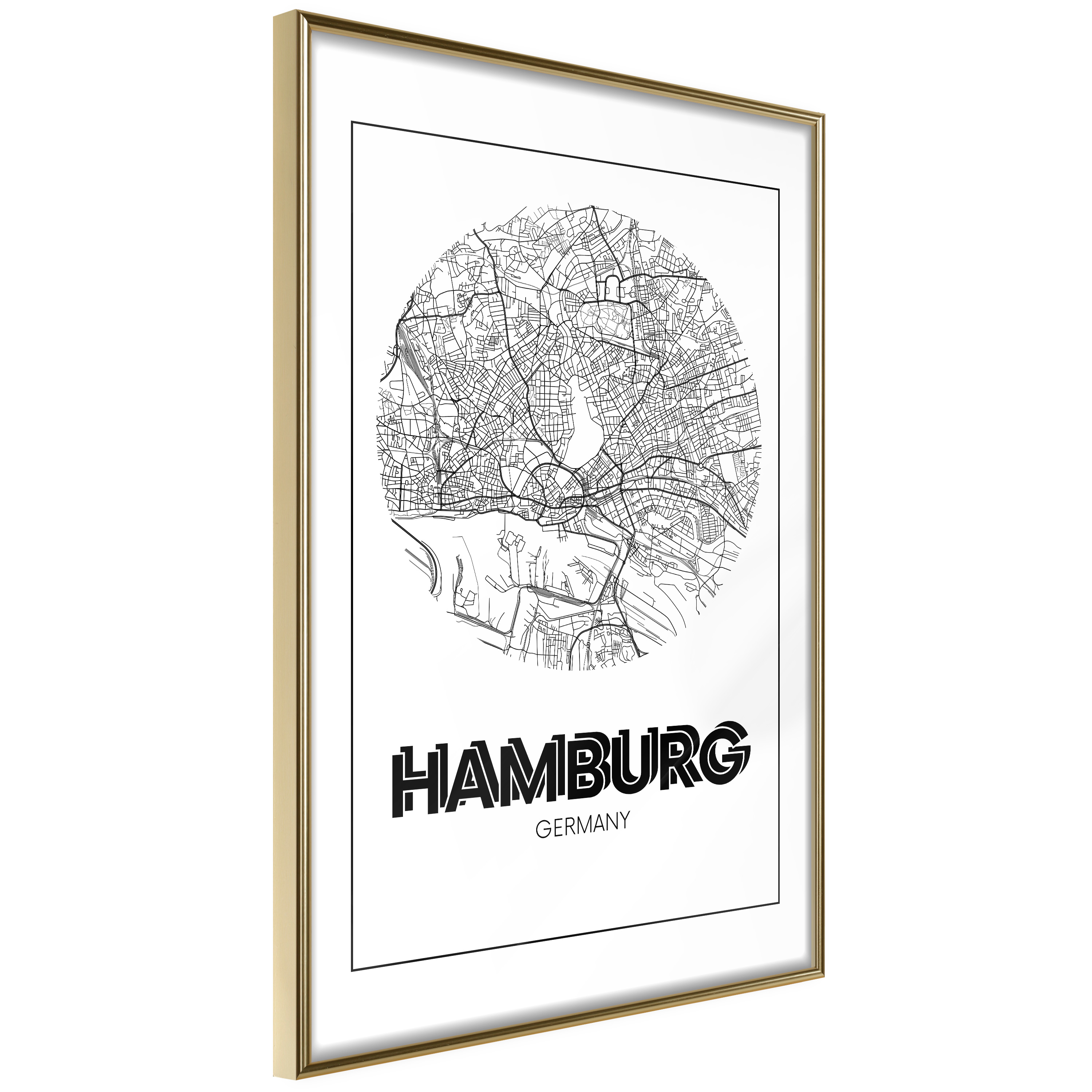 Affisch - Retro Hamburg [Poster] 20x30 Guld ram, 20x30 cm