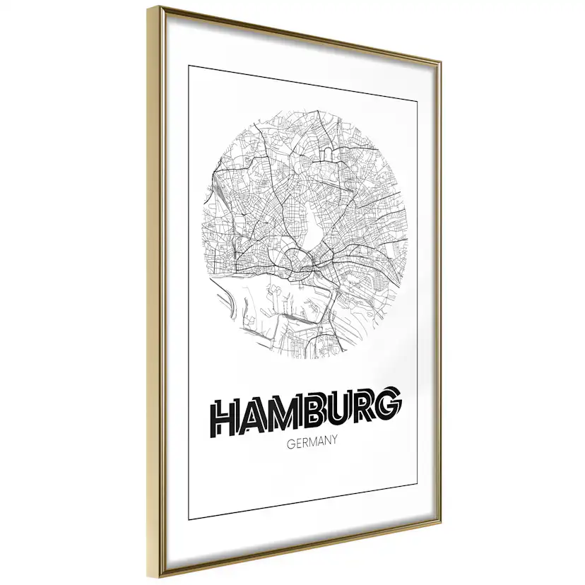Poster Artgeist Affisch Retro Hamburg