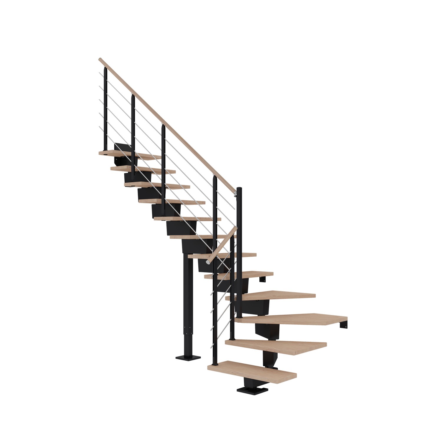 Vinkeltrappa Dolle Dubai Ek Vit Oljad 1/4 Design