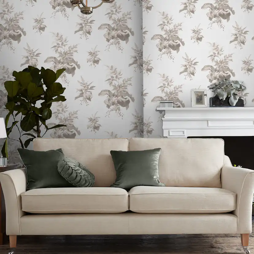 Tapet Laura Ashley Narberth Dove 119850 EasyUp, Mönstrad Grå