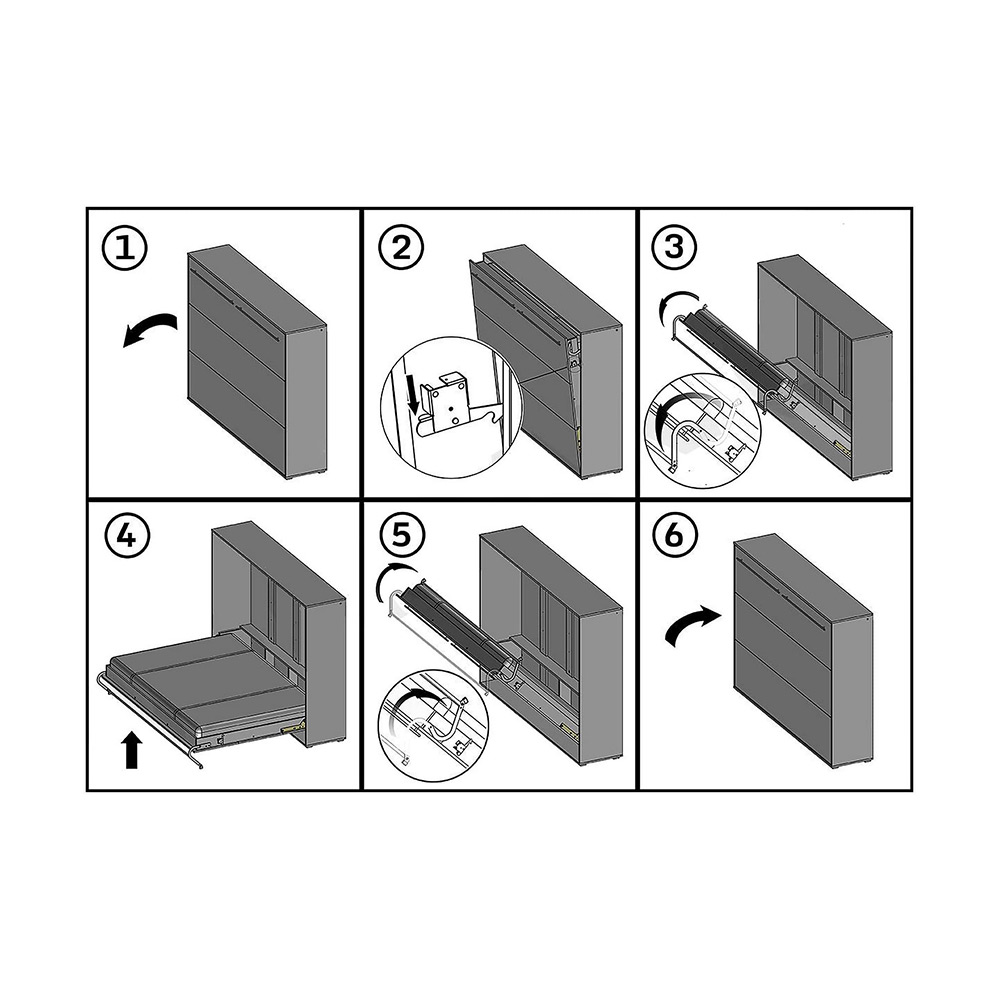 Sängskåp Wilson & Wood Concept Pro Vit Utfällbar Säng 140x200 cm