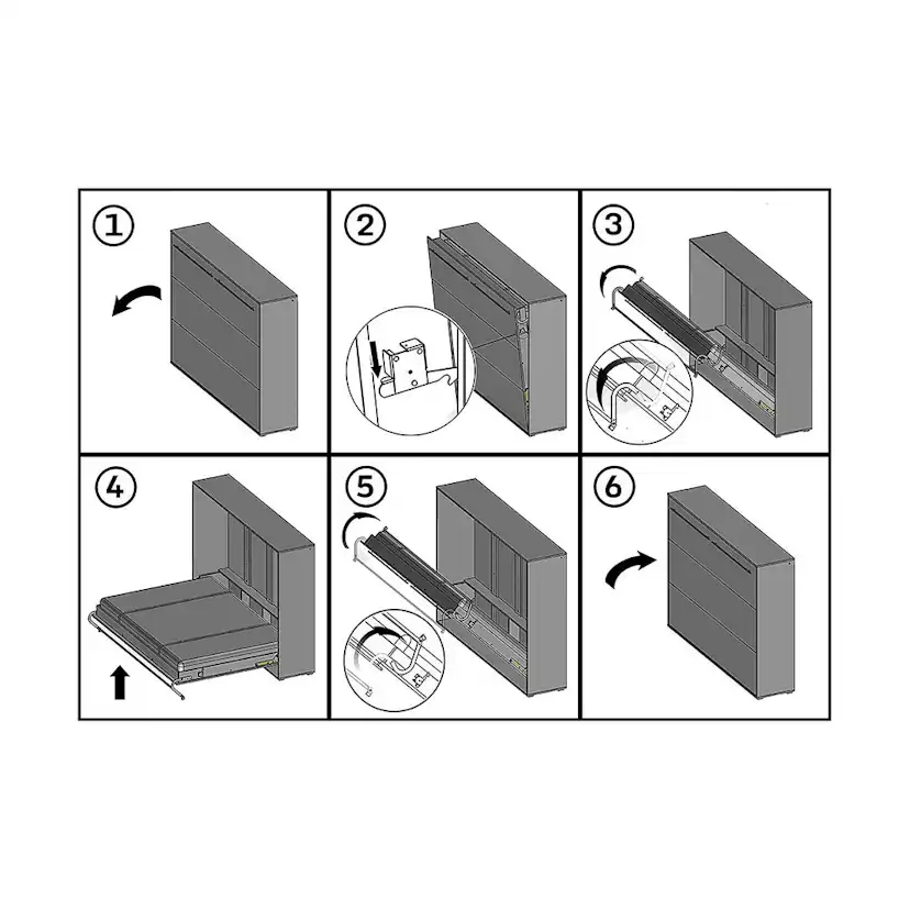 Sängskåp Wilson & Wood Concept Pro Vit Utfällbar Säng 140x200 cm