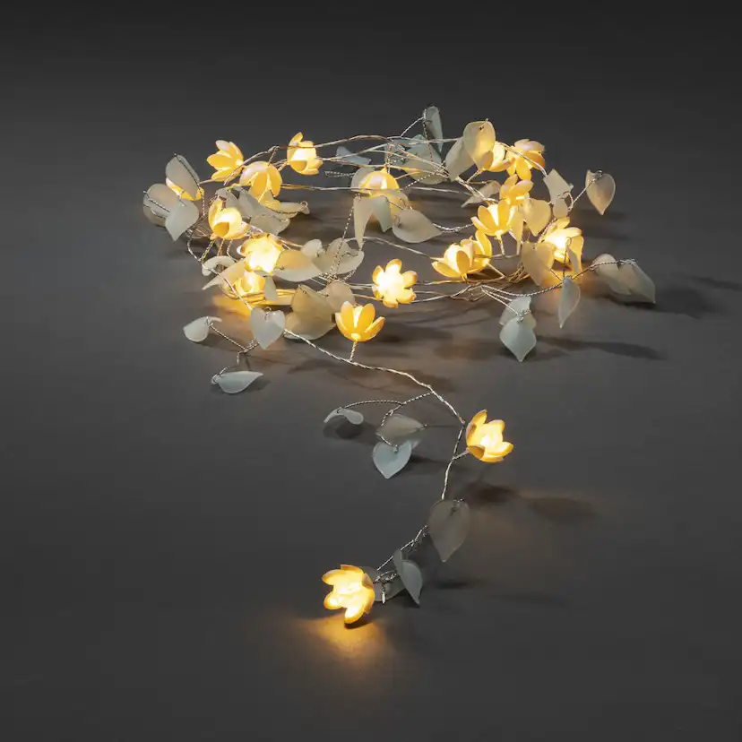 Ljusslinga Gnosjö Konstsmide Klara/Vita Blommor 20 LED
