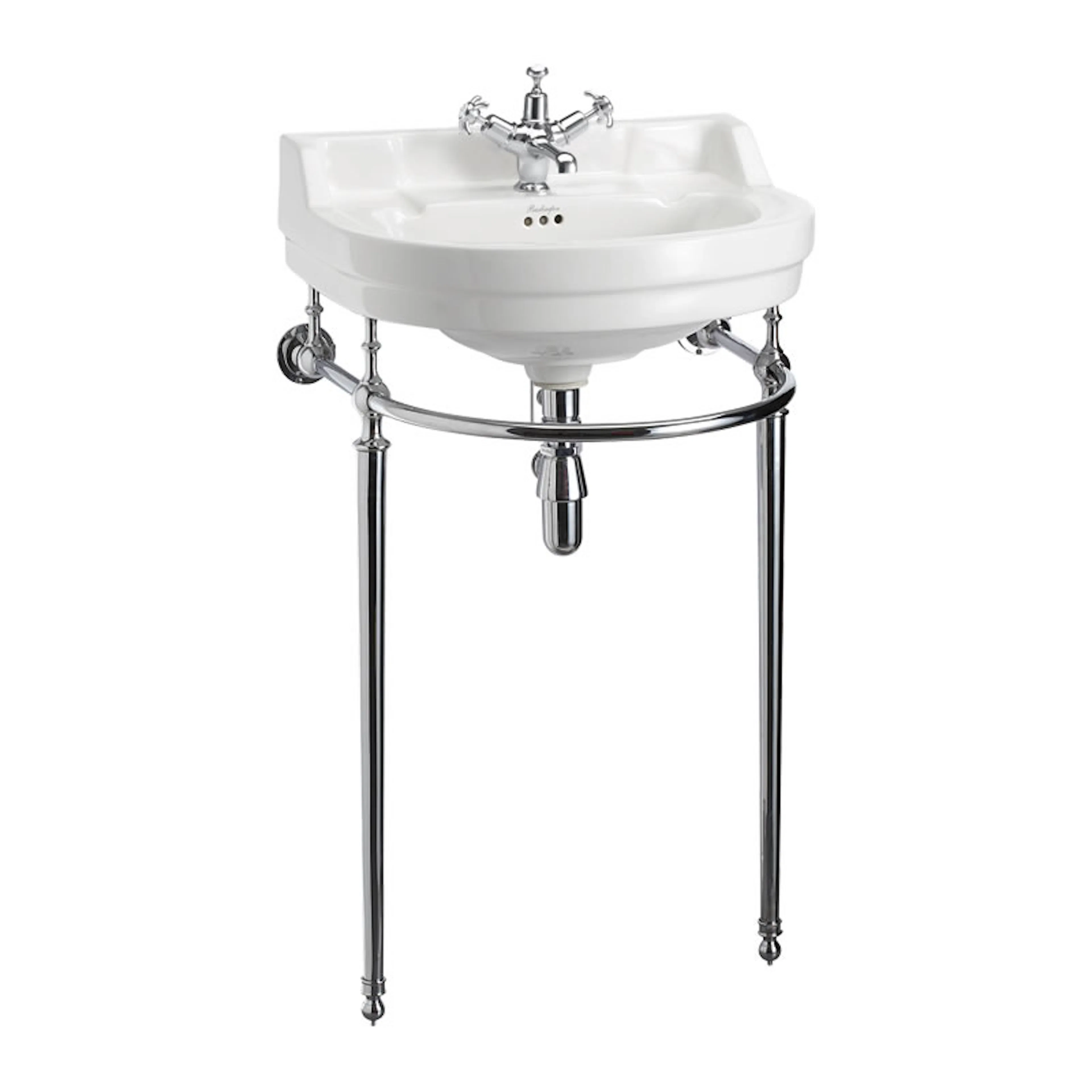 Tvättställ Burlington Edwardian Runt med Handfatsställ 560 mm