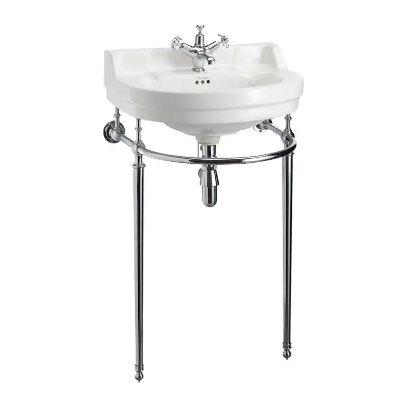 Tvättställ Burlington Edwardian Runt med Handfatsställ 560 mm