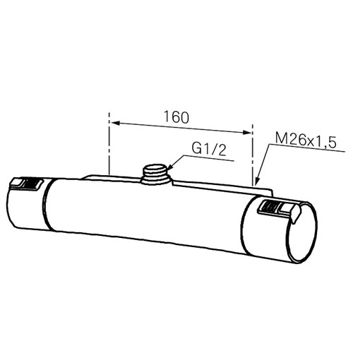 Duschblandare Mora MMIX T5 Krom/Svart