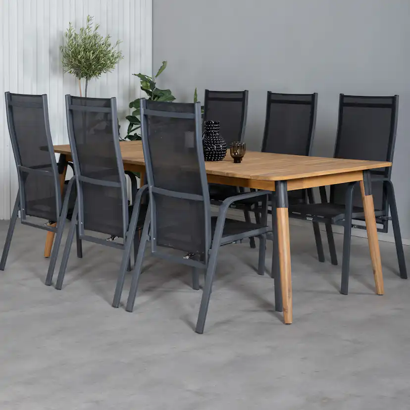 Matgrupp Venture Home Julle med 6 Cubb Recliner Matstolar