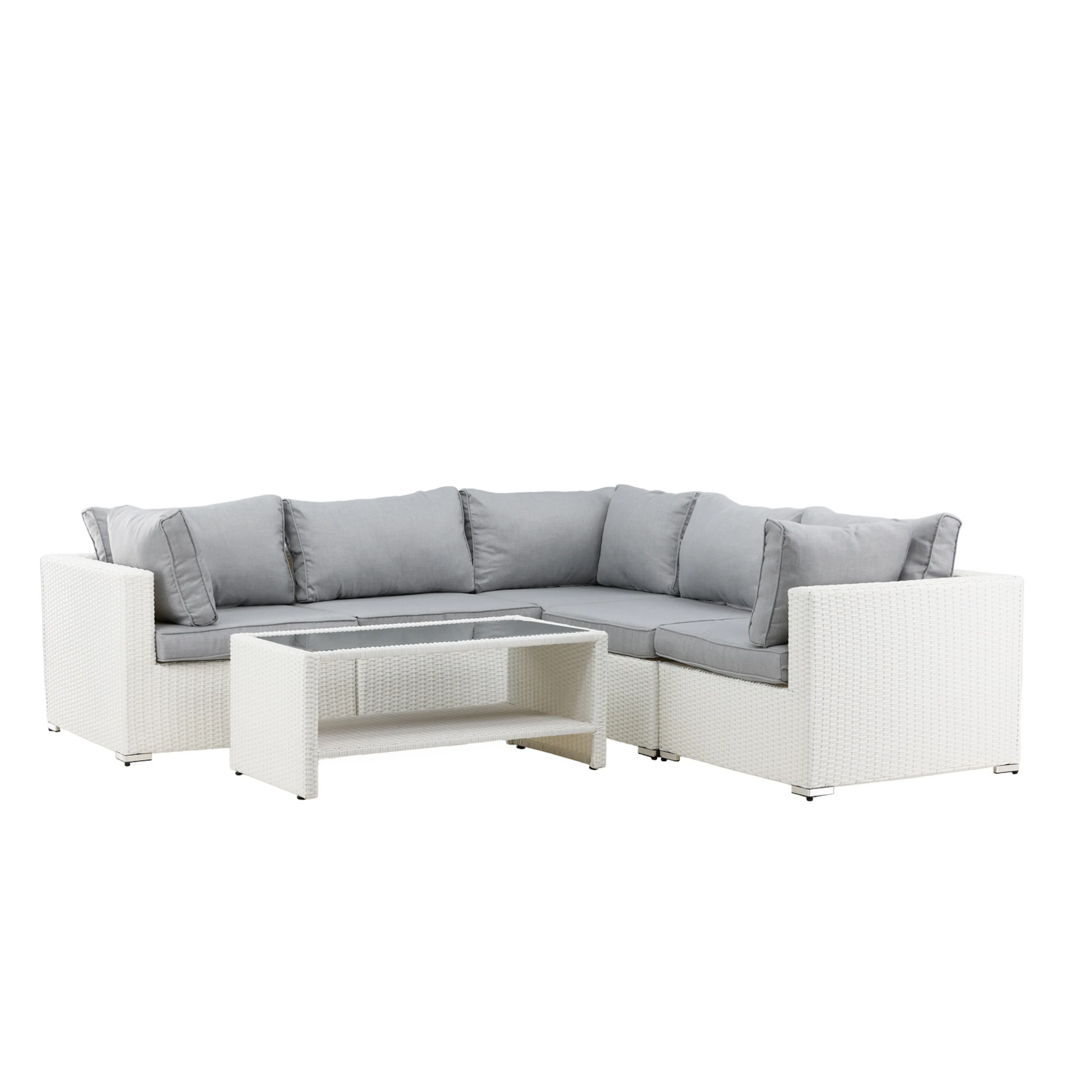 Amazon Modulsoffa 3+2+1 - Vit / grå dyna Vit