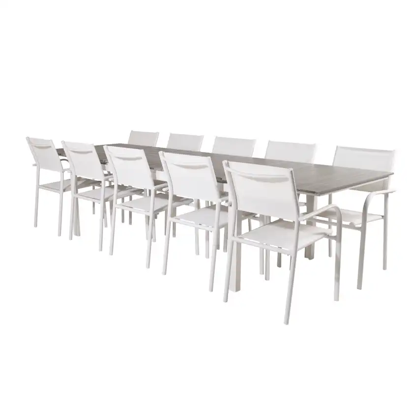 Levels Dining Table 224/324*100 - White Alu / Grey Aintwood Vit/Grå