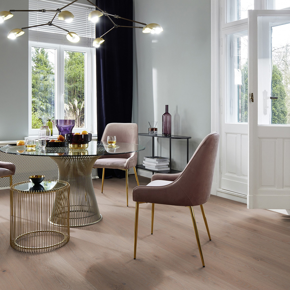 Parkettgolv Boen Ek Vivo 1-Stav Warm Grey Borstad Ultra Matt Lack