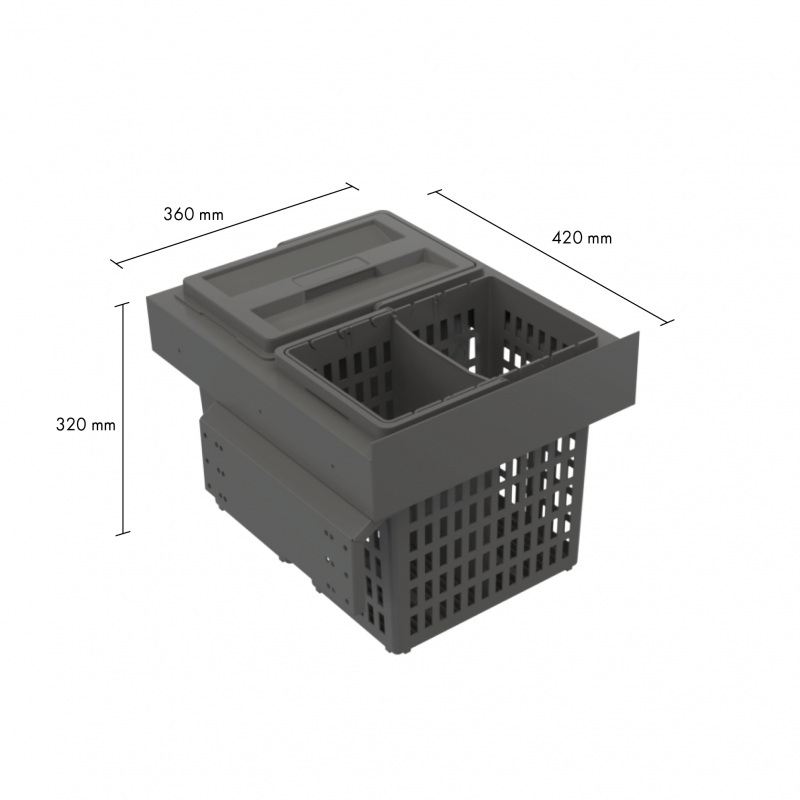 Källsorteringskärhållare Beslag Design Select Side Eco Mörkgrå